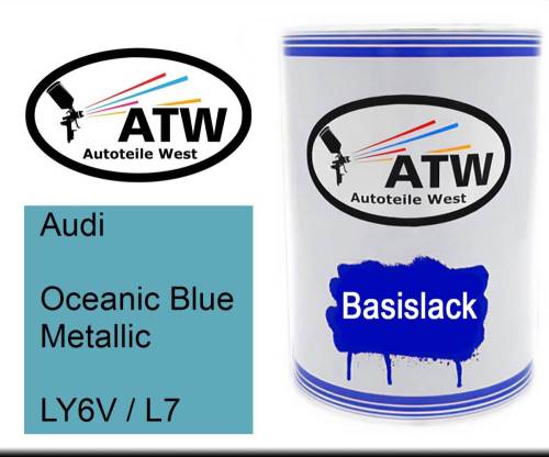 Audi, Oceanic Blue Metallic, LY6V / L7: 500ml Lackdose, von ATW Autoteile West.